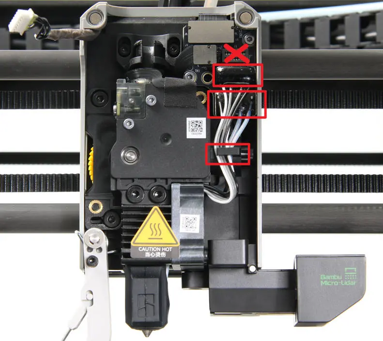 Frakobling af hotend-kabler - Fig. 1-2-1
