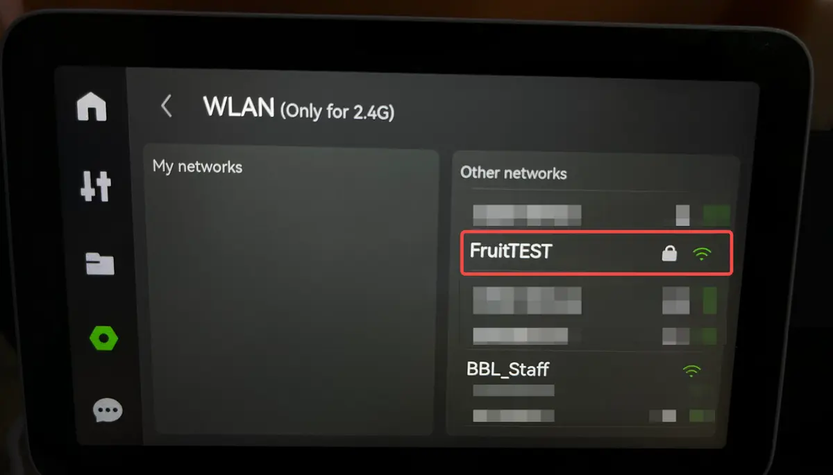 Liste over tilgængelige Wi-Fi-netværker - standard (ikke-godkendt) netværk