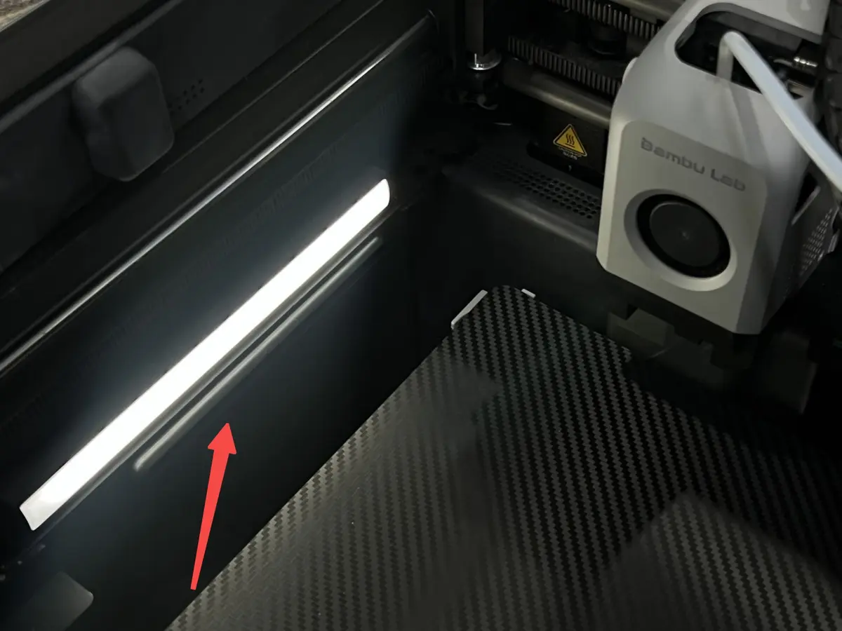 LED-lys tænd/sluk-kontrol på X1-printerens skærm