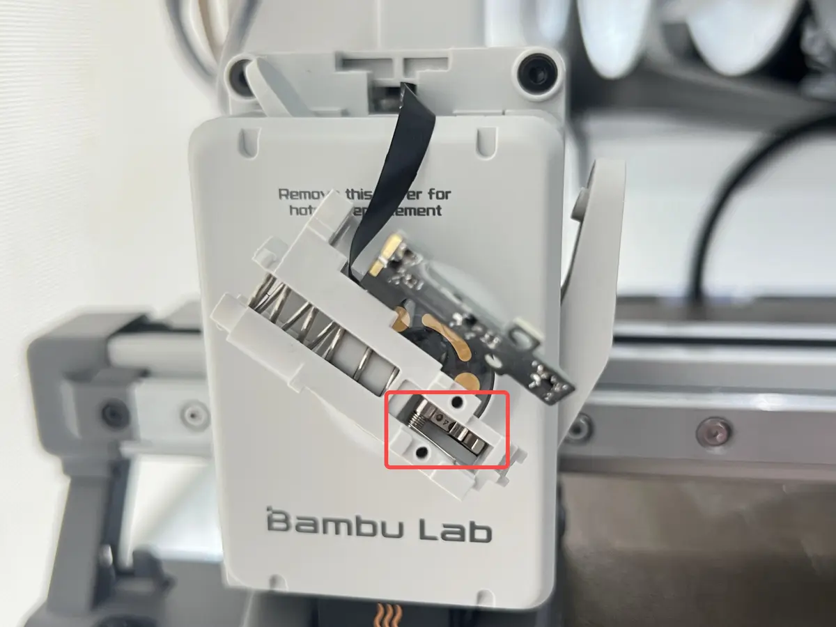Arm i normal position uden filament pa A1