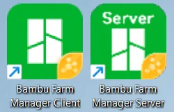 Skrivebordsgenveje til Farm Manager Server og Client