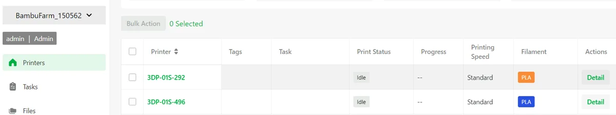 Printer-oversigt med status