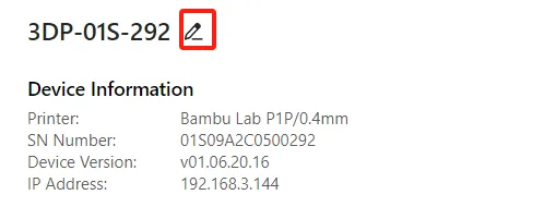Omdøb printer i detaljevisningen