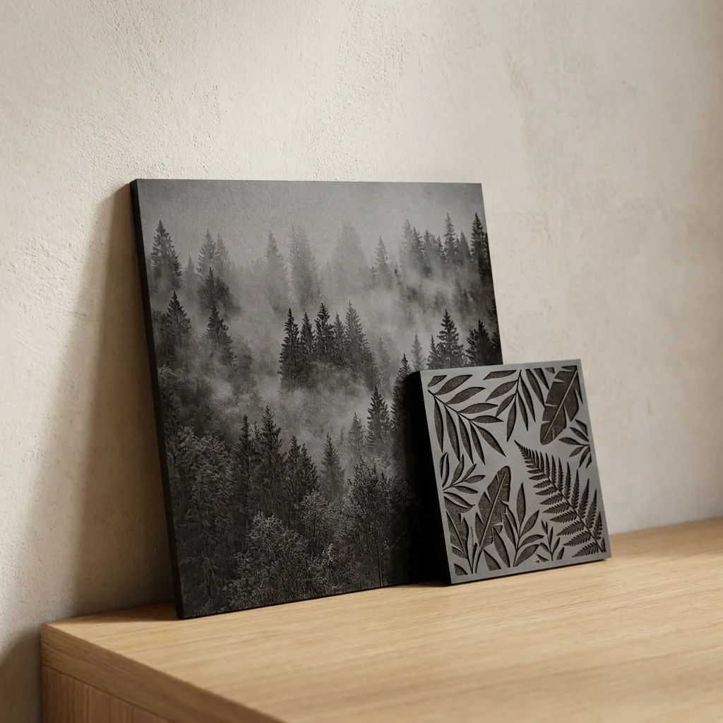 Canvas med monokromt motiv