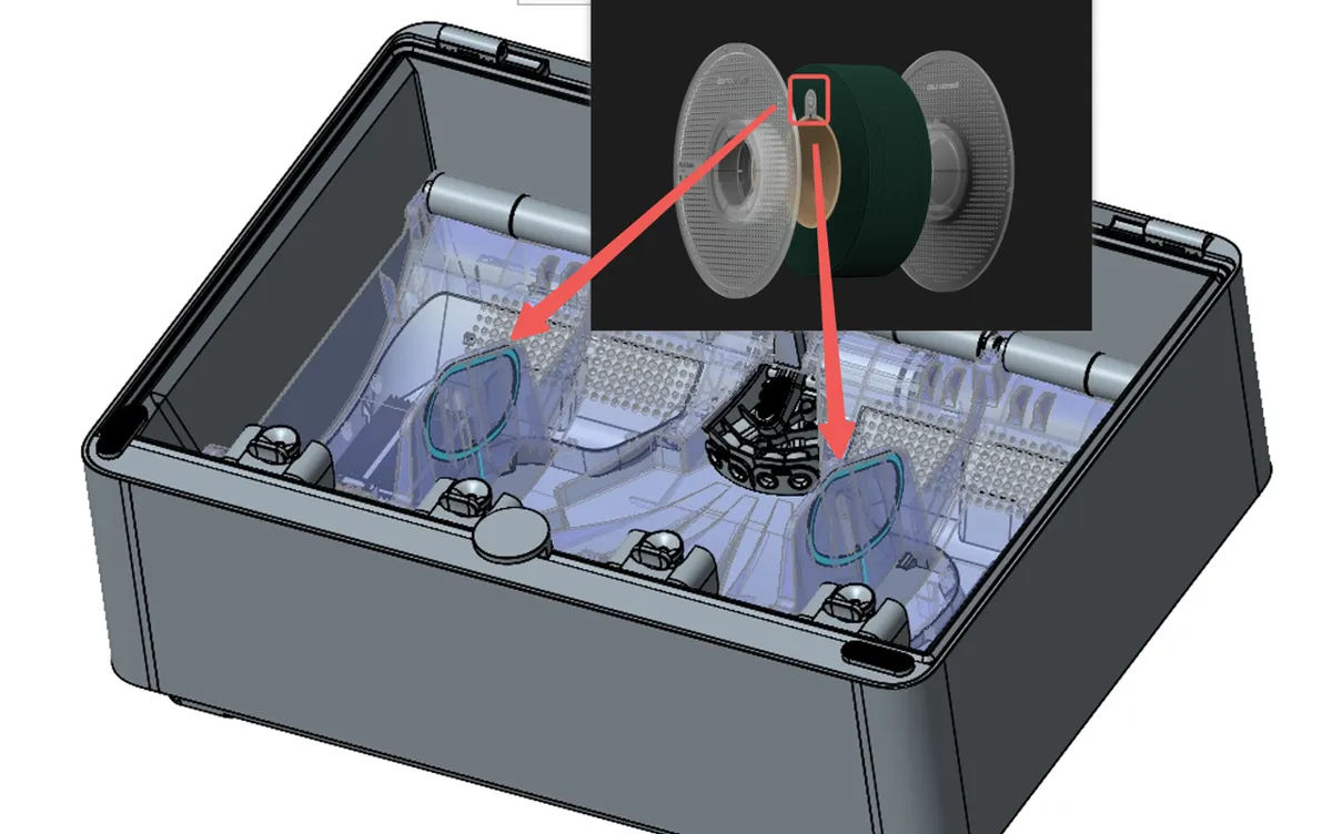 RFID-spoler der genkender Bambu Lab-filament
