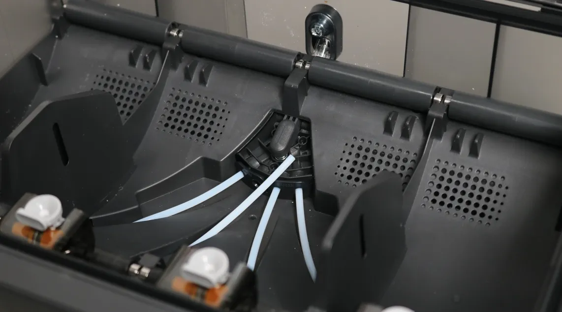 PTFE-slangen fjernet fra filament-hubben