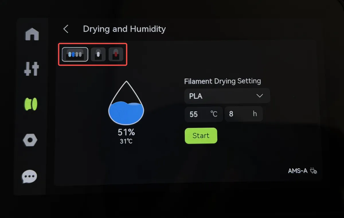 Indstil temperatur og varighed på tørresiden