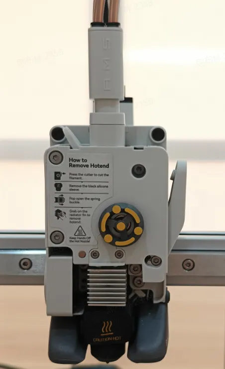Printhoved med modul til registrering af sammenfiltring, ekstruder og hotend