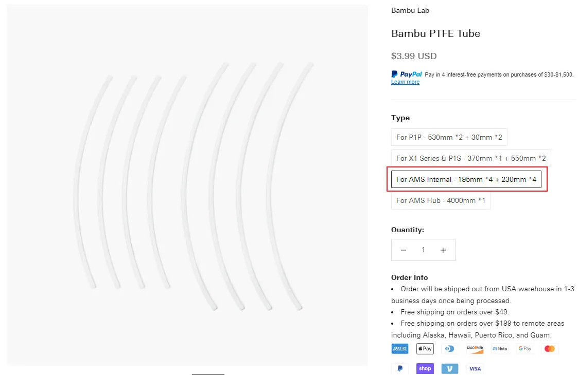 Nye PTFE-slanger til feeder-side og intern hub