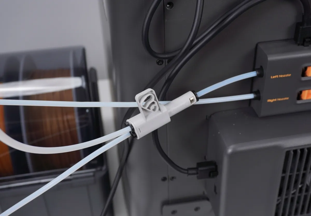 Korrekt placering af 4-i-1 adapter mellem AMS og buffer på X2D