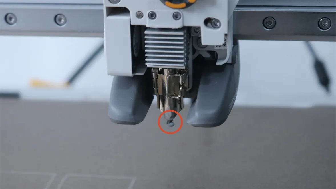 Snavset hotend med filamentrester