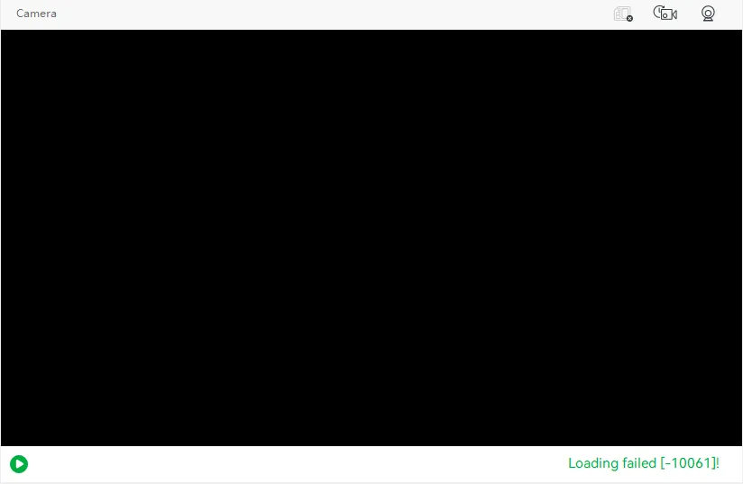 Eksempel på Liveview-fejl med sort skærm