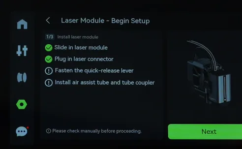 Montering af lasermodulet