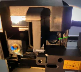 Detaljeret billede af modulets linse