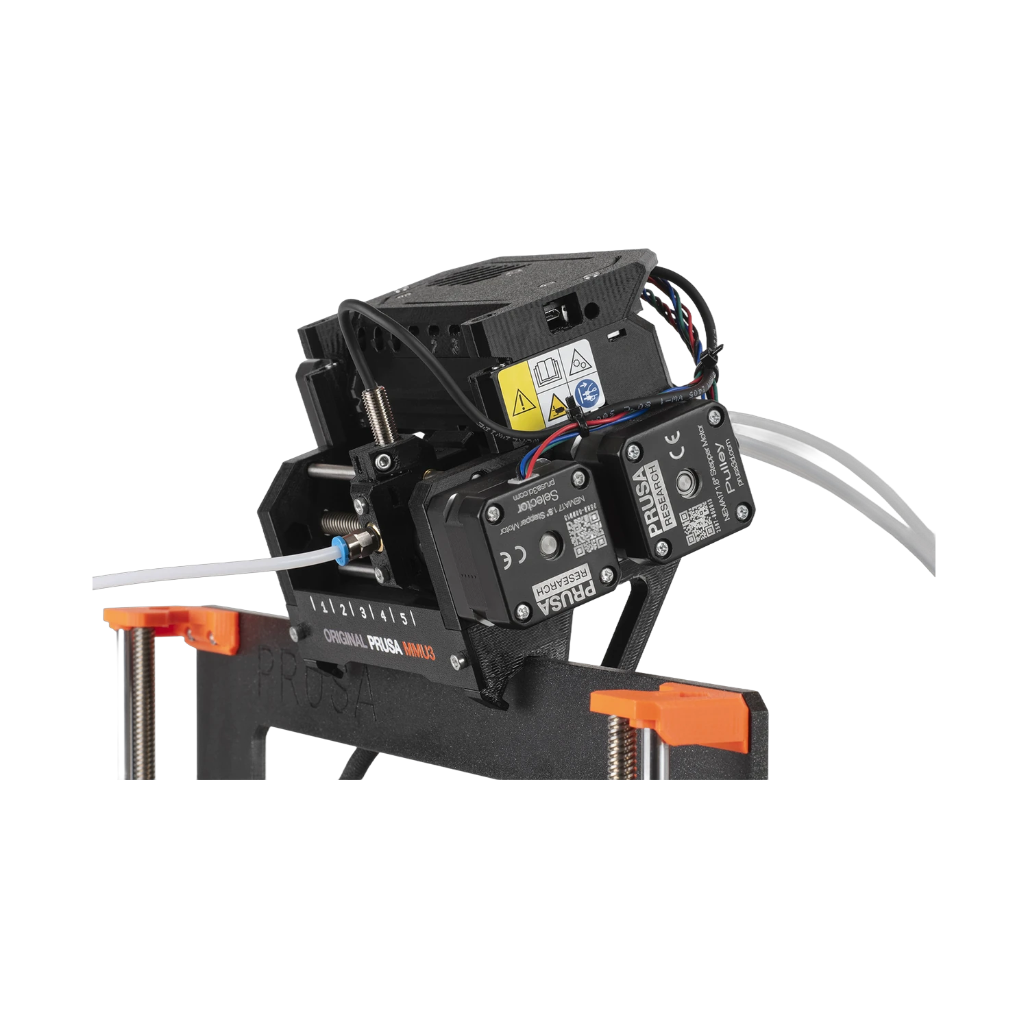 Original Prusa MMU3 monteret paa printeren