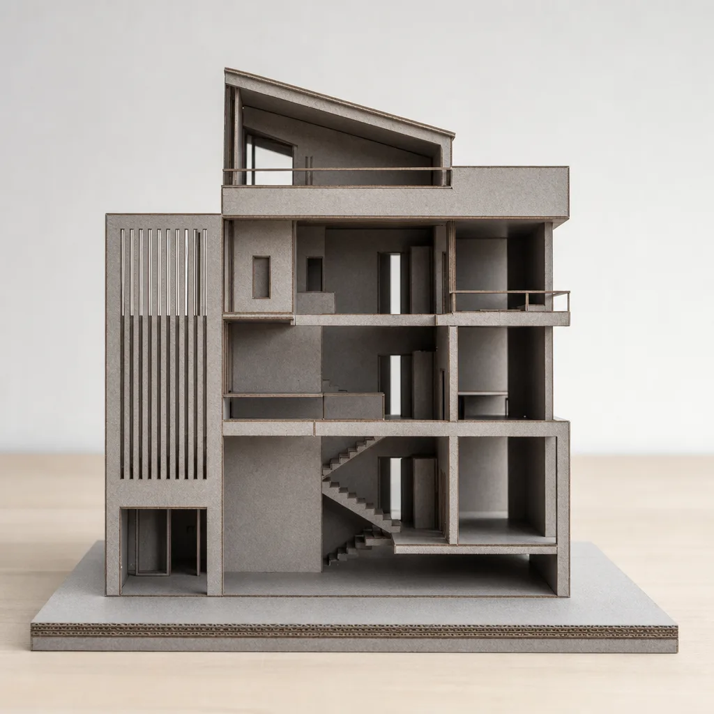 Grå karton - Arkitektur- og skalamodeller
