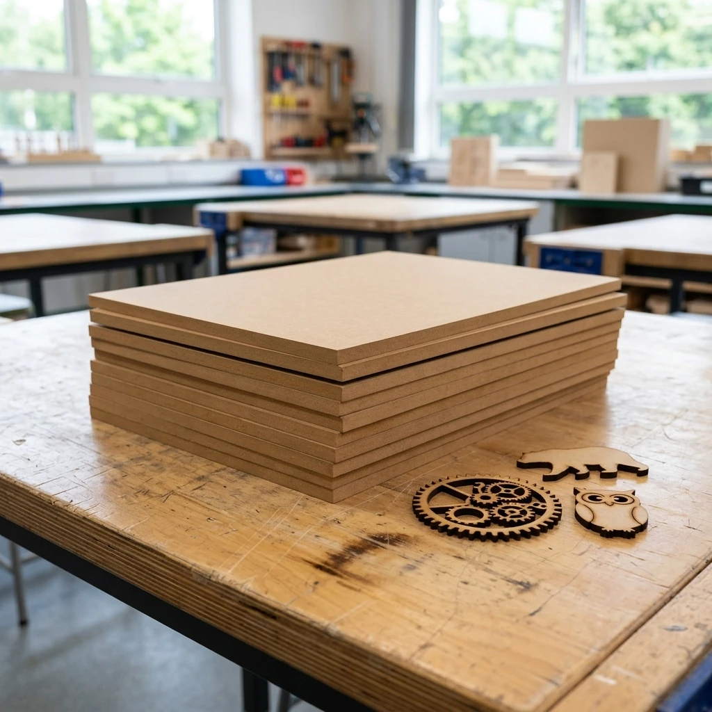 MDF-plader i skolens makerspace
