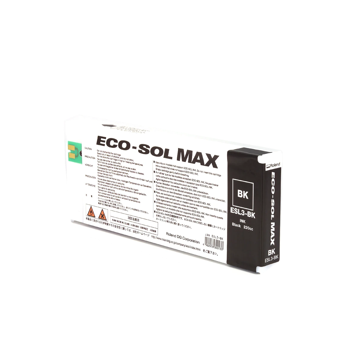 [ESL3-BK] Roland ECO-SOL MAX ESL3 blæk (220 ml, Sort (BK))