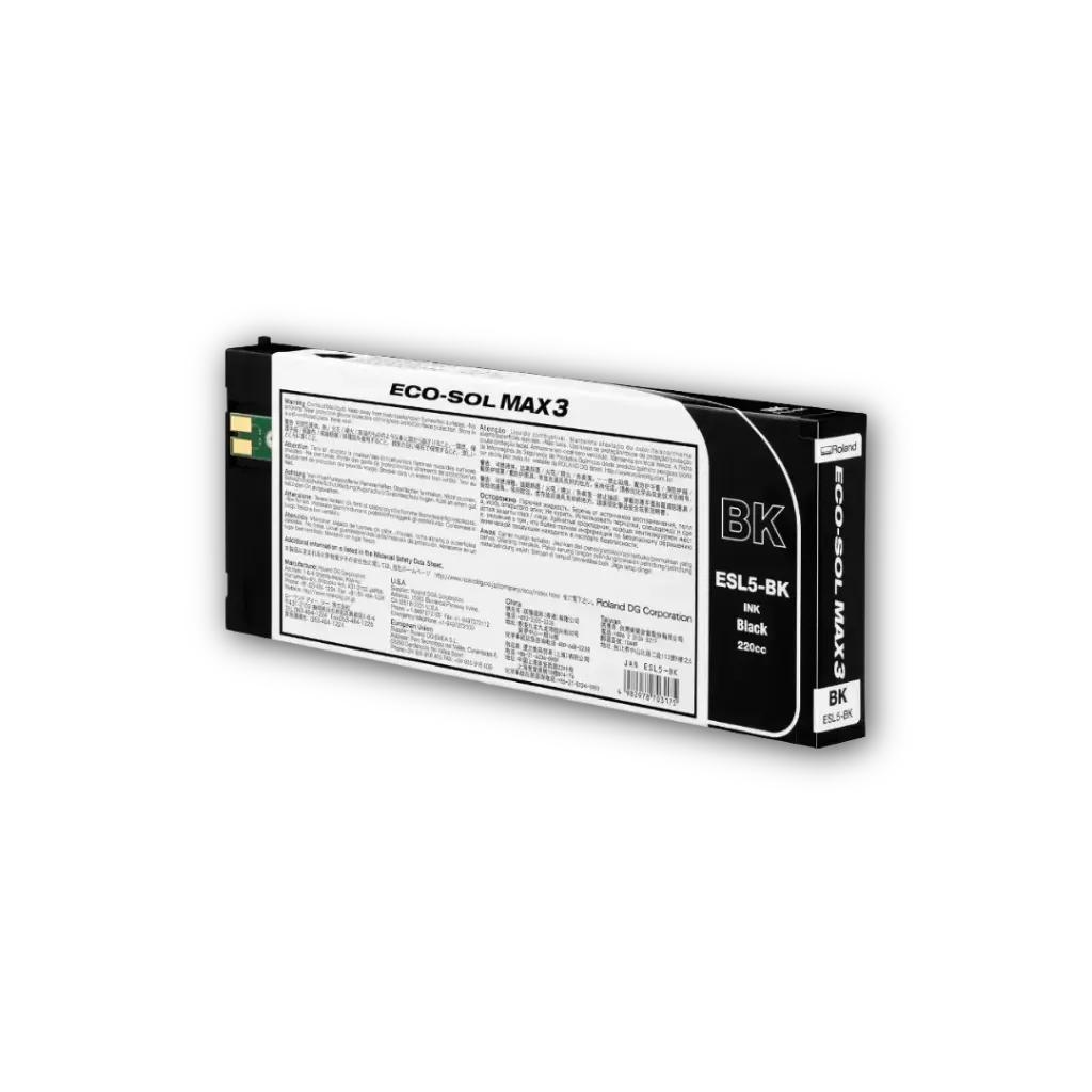 [ESL5-BK] Roland ECO-SOL MAX ESL5 blæk 220 ml (ESL5-BK, 220 ml (Sort))